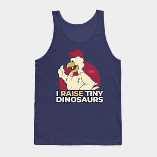 Funny Vintage I Raise Tiny Dinosaurs Rooster Chicken Lovers Tank Top